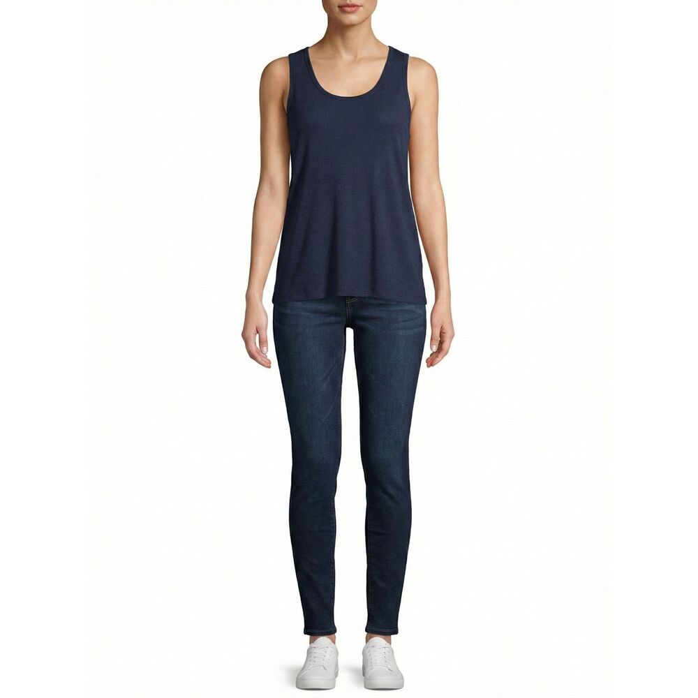 Lucky Brand Navy Blue Tank Top Women's XL Boho Chic Minimalist Casual Soft